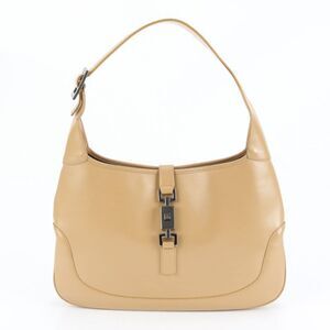 Extreme Gucci Jackie 001-3306 Leather Shoulder Bag One Shoulder Tote Silver